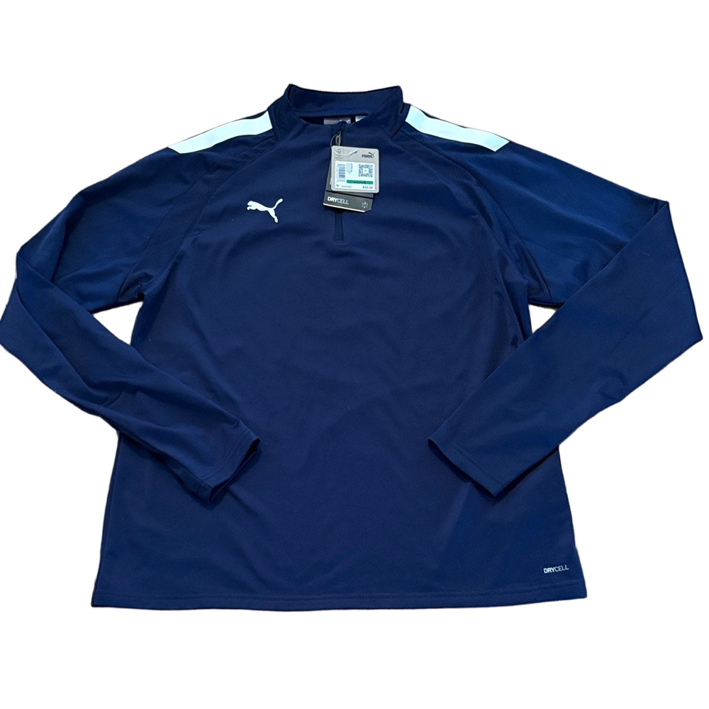 NWT Puma 1/4 Zip Training Top Dry Cell Moisture Wicking Navy White Women’s L